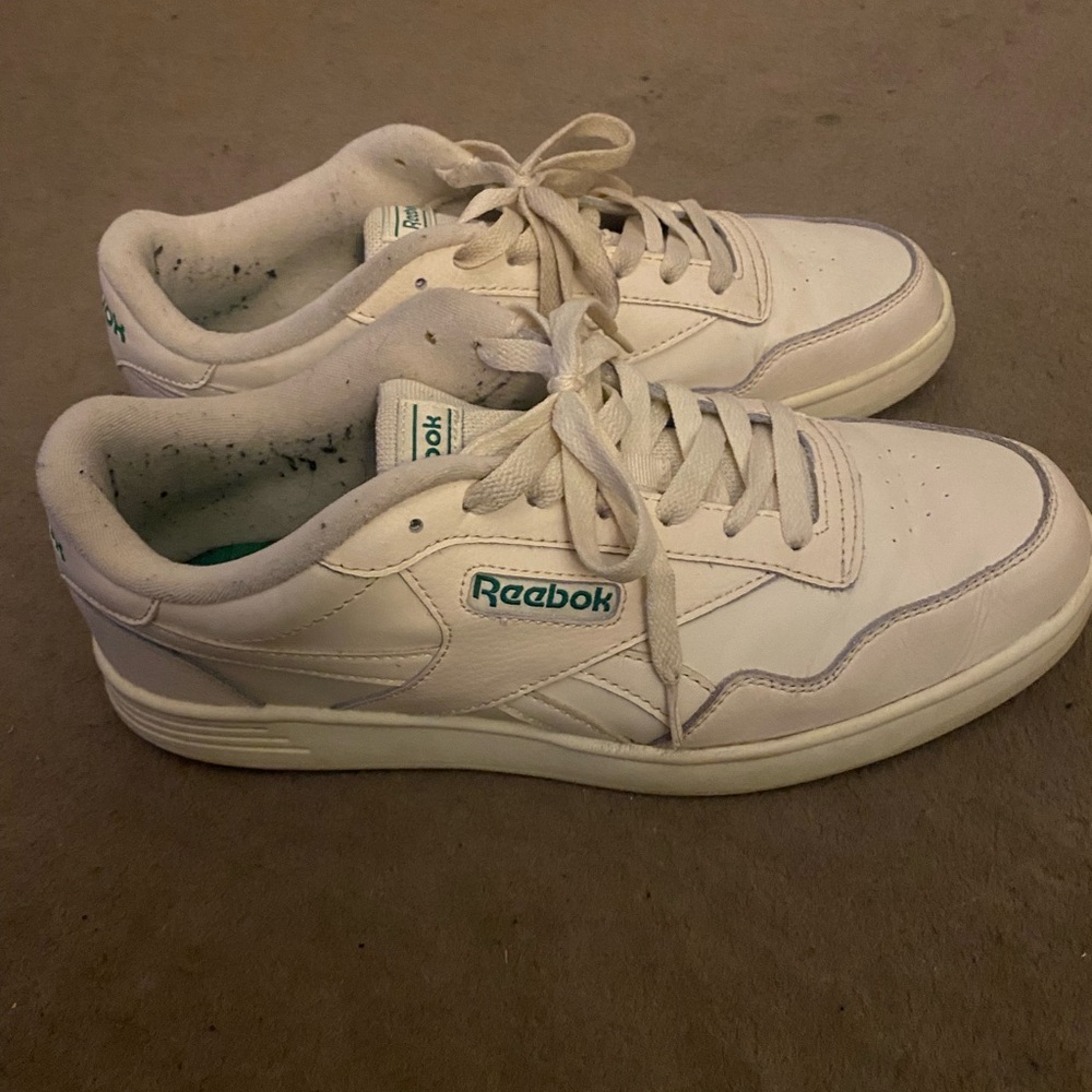 Reebok Club Mem T White and Green Casual Sneakers - Picture 1 of 3